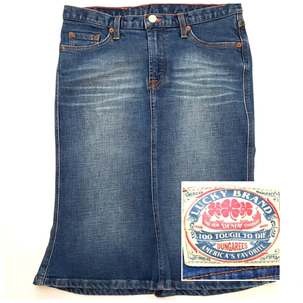 Nwot Lucky Brand Denim Straight Skirt